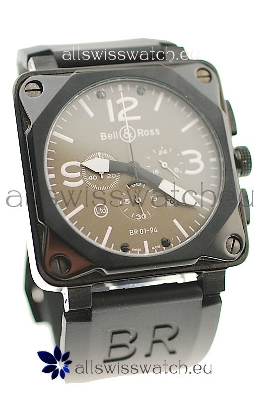 Bell and Ross BR01-94 Edition Japanese PVD Watch in Grey Dial
