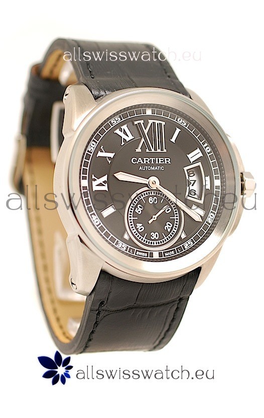 Calibre de Cartier Japanese Replica Watch in Black Dial