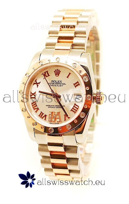 Rolex Datejust Two Tone Rose Gold Swiss Replica Watch - 36MM