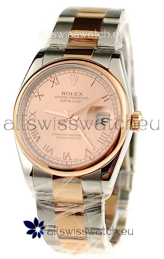Rolex Day Date Two Tone Japanese Watch in Pink Gold Dial