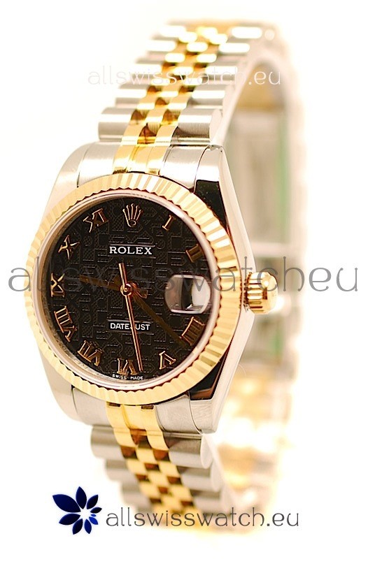 Rolex DateJust Mid-Sized Swiss Replica Two Tone Watch