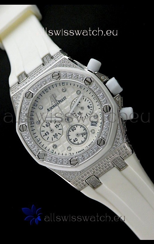 Audemars Piguet Royal Oak Ladies Alinghi Limited Edition Japanese Watch in White