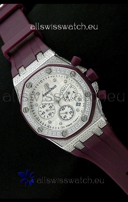 Audemars Piguet Royal Oak Ladies Alinghi Limited Edition Japanese Watch in Diamond Bezel