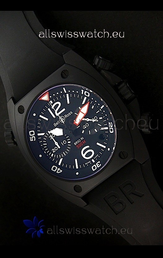 Bell and Ross BR-02 Tonneau Swiss Replica Watch in Black Dial