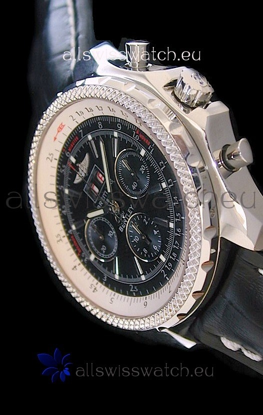 Breitling Bentley 6.75 in Swiss Replica Watch in Black Dial
