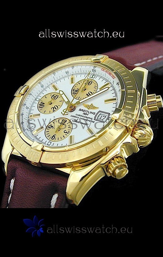 Breitling Evolution Swiss Replica Watch in Gold Case