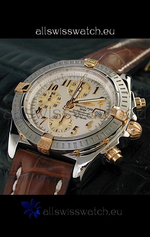 Breitling Windrider Swiss Replica Watch in White Dial Two Tone Markers