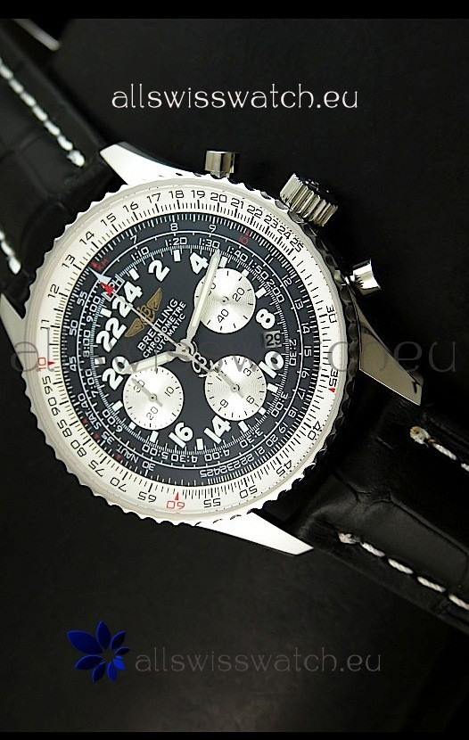 Breitling Navitimer Cosmonaute Swiss Replica Watch in Black Dial - MIRROR Replica