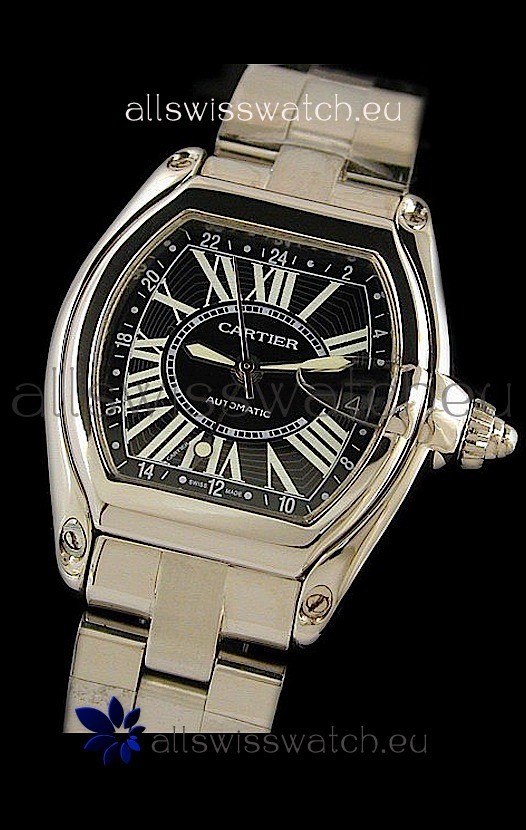 Cartier Roadster Swiss Replica Automatic Watch in Black Dial