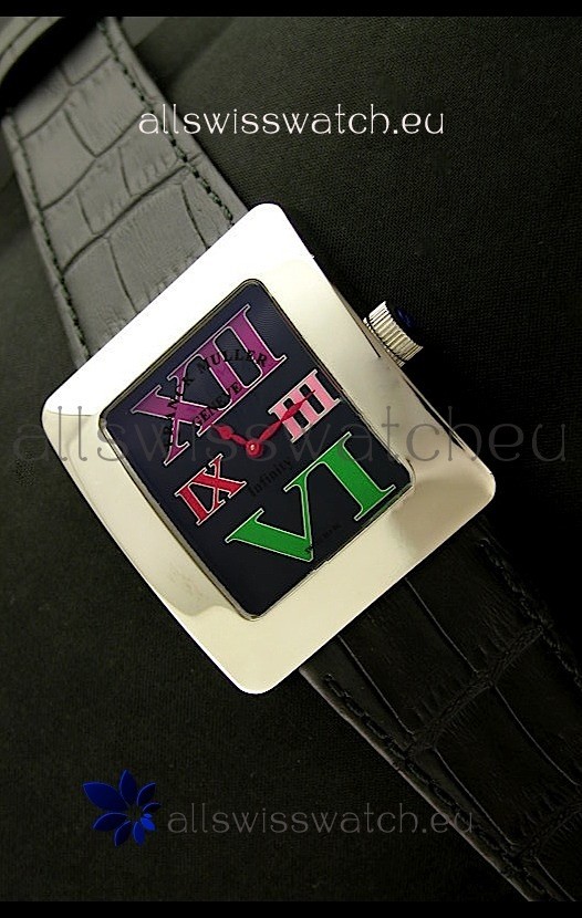 Franck Muller Geneve Infinity Japanese Steel Watch in Black Dial