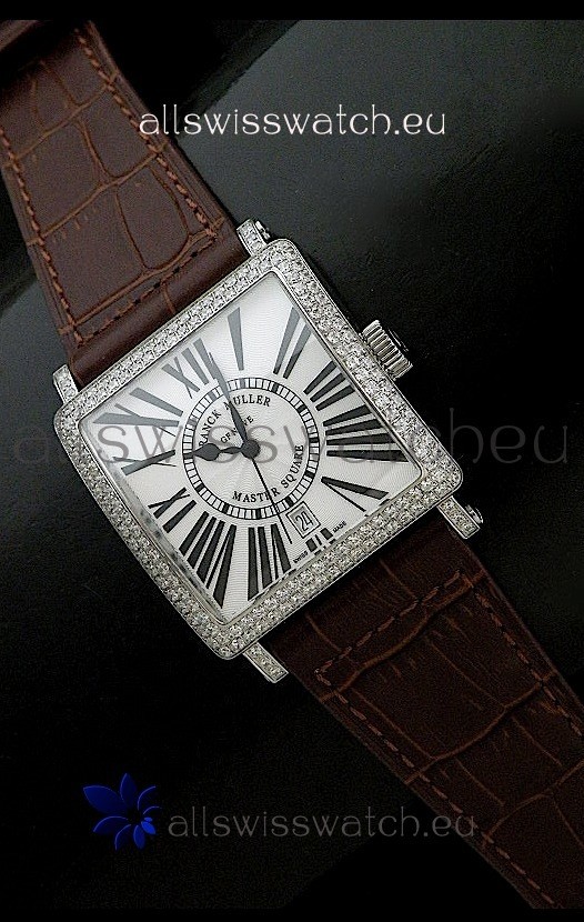 Franck muller Master Square Japanese Replica Watch in Brown Strap