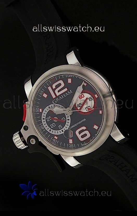 Graham Chronofighter Swiss Replica Watch in Black Dial