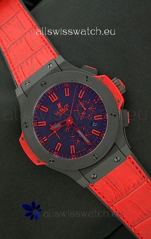 Hublot Big Bang Ceramic Sandblasted Matte Watch in Red - 1:1 Mirror Replica