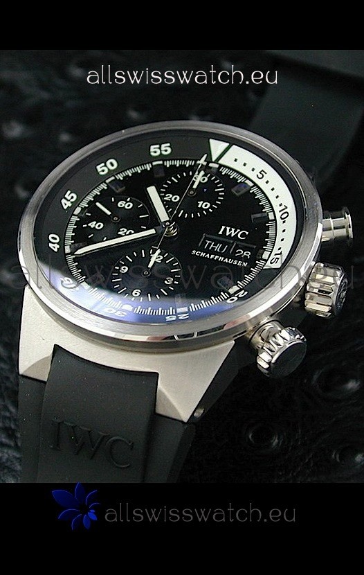 IWC Aquatimer Chrono Automatic Swiss Watch in Black Dial