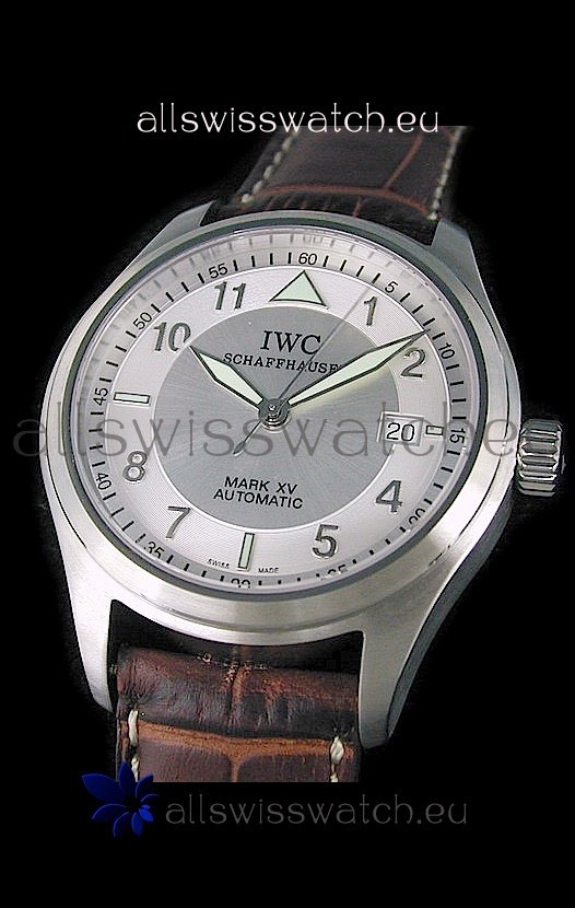 IWC Pilot MARK-XV Swiss Replica Watch in Silver Dial