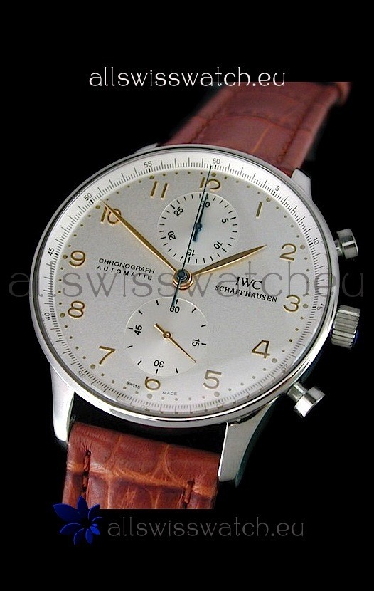 IWC Portuguese Chronograph Swiss Replica Watch in White Dial