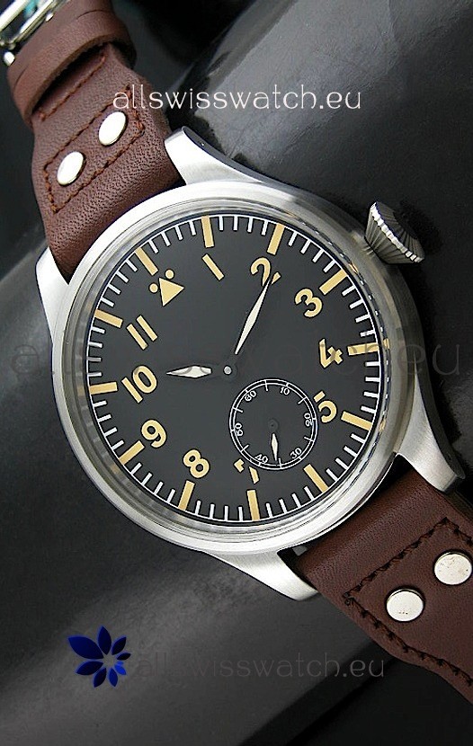 IWC Vintage Big Pilot Swiss Replica Watch in Black Dial