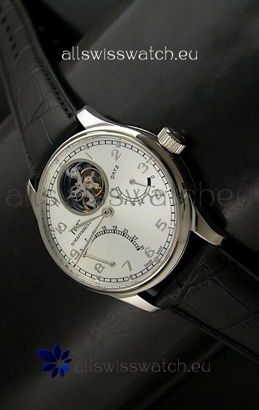IWC Portugese Mystere Tourbillon Swiss Replica Watch in White 