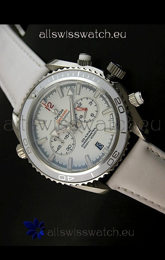 Omega Seamaster The Planet Ocean Japanese Replica Watch in White