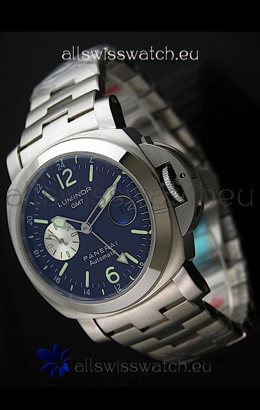 Panerai Luminor GMT Swiss Automatic Watch in Stainless Steel