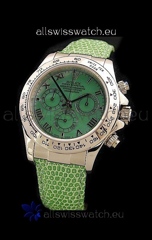 Rolex Daytona Cosmograph Swiss Replica Steel Watch in Green Pearl Dial