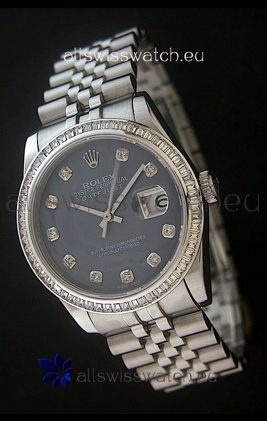 Rolex Datejust Swiss Replica Watch in Grey Dial