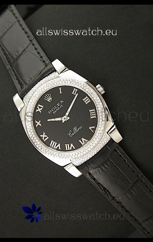 Rolex Cellini Japanese Replica Watch in Black Dial