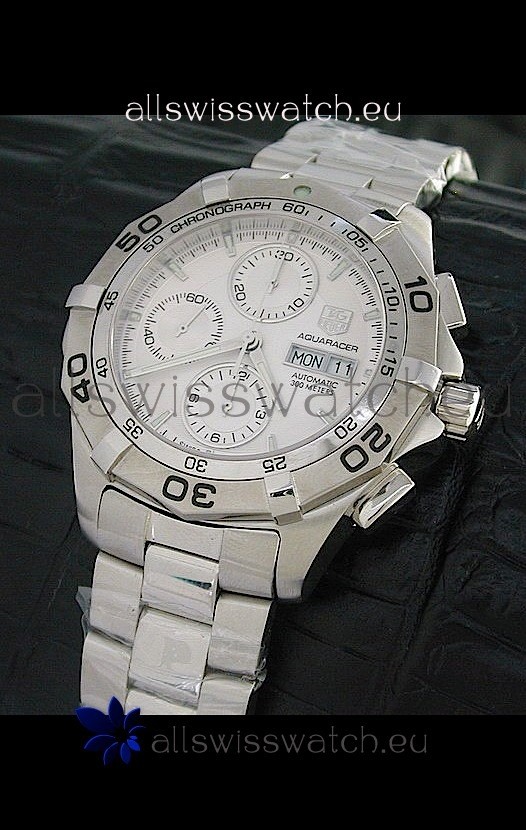 Tag Heuer Aquaracer Swiss Automatic Watch in Metallic White