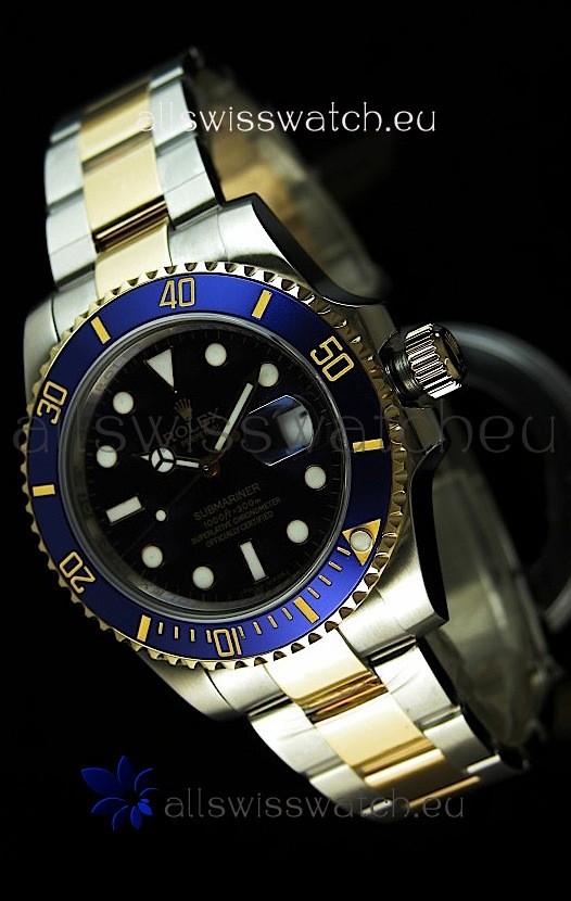 Rolex Submariner Swiss Replica Watch in Two Tone Case - Super Luminous Markers