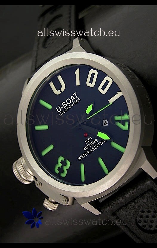 U Boat U-1001 Edition Japanese Drive Automatic Steel Watch in Green Markers