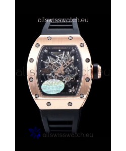 Richard Mille RM035 AMERICAS 18K Rose Gold Replica Watch in Black Strap