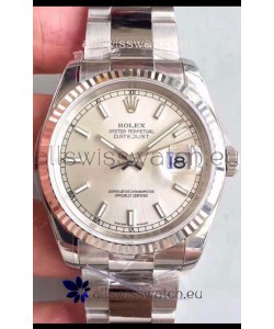 Rolex Datejust 36MM Cal.3135 Movement Swiss Replica Watch in 904L Steel / Steel Dial