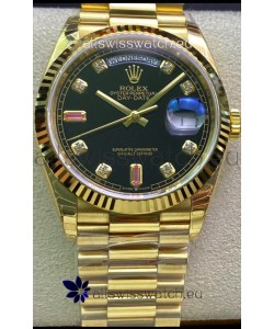 Rolex Day Date 128238 Presidential 18K Yellow Gold Watch 36MM - Black Dial 1:1 Mirror Quality Watch