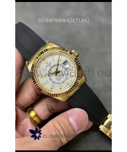 Rolex Sky-Dweller REF# M336235 White Dial Yellow Gold Watch in 904L Steel Case 1:1 Mirror Replica