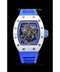 Richard Mille RM055 Ceramic Casing 1:1 Mirror Replica Watch in Blue Strap 