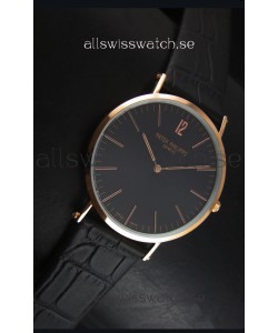 Patek Philippe Calatrava Ulta-Thin Swiss Quartz Watch Rose Gold Case