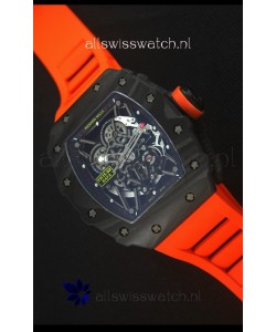 Richard Mille RM035-2 Rafael Nadal Forged Carbon Case with Red Rubber Strap