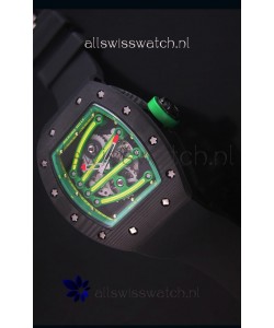 Richard Mille RM059 Yohan Blake Forged Carbon Case Swiss Replica Watch in Green Bezel