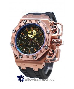 Audemars Piguet Royal Oak Offshore Limited Edition Survivor Rose Gold Watch in Black Dial