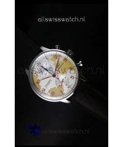IWC Portuguese Chronograph Swiss Replica Watch in Map Printed Dial - 1:1 Mirror Replica Edition