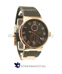 Ulysse Nardin Maxi Marine Chronometer Japanese Replica Rose Gold Watch