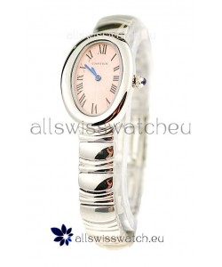 Cartier Baignoire Ladies Japanese Replica Watch in Pink Dial