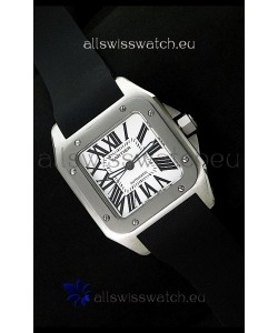 Cartier Santos 100 Swiss Replica Watch Titanium Bezel