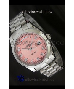 Rolex Day Date Swiss Replica Steel Watch in Champagne Dial