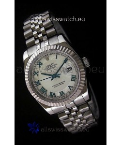 Rolex Datejust Mens Swiss Replica Watch in White Dial