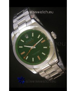 Rolex Oyster Perpetual Milgauss Swiss Replica Stainless Steel Watch in Black Dial