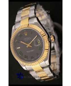 Rolex Day Date Just swiss Replica Two Tone Gold Watch in Grey Dial