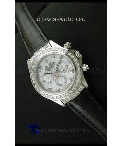Rolex Oyster Perpetual Cosmograph Daytona Swiss Replica Watch in Black Strap
