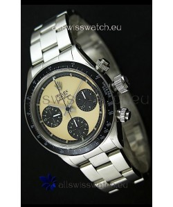 Rolex Cosmograph Daytona Swiss Replica Chronograph Watch in Cream Color Dial - 1:1 Mirror Replica