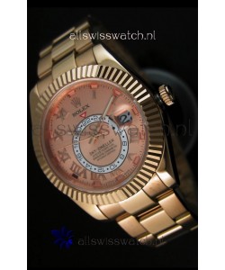 Rolex Sky-Dweller 18K Rose Gold Watch in Salmon Dial Roman Numerals